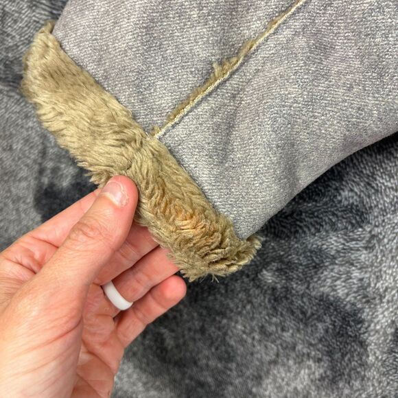 Vtg Cabela's Suede Mock Neck Faux Fur Lined Full Zip Jacket Brown XL Regular - Picture 11 of 12